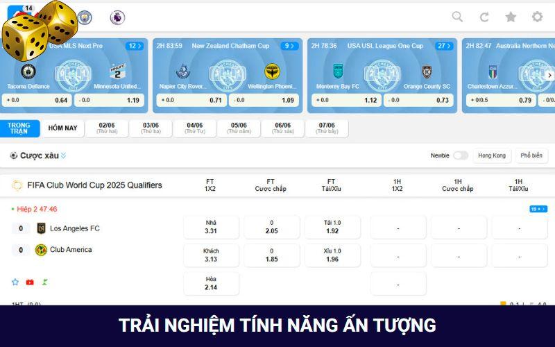 Tận hưởng các tính năng đa dạng khi cá cược