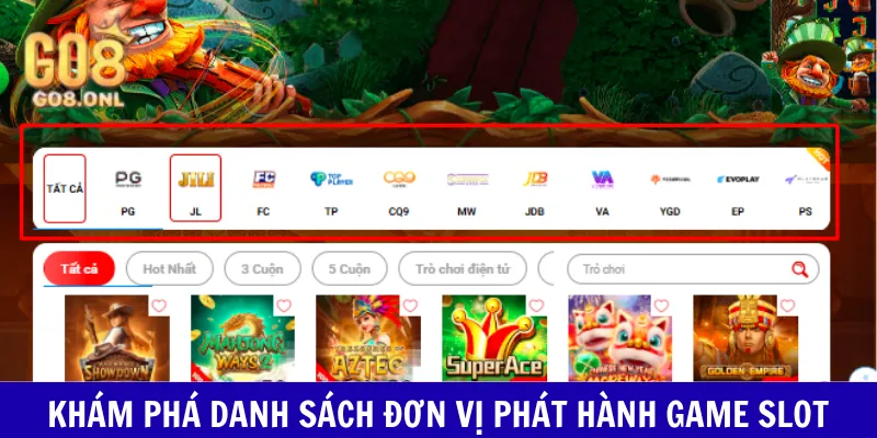 Khám phá danh sách đơn vị phát hành game slot